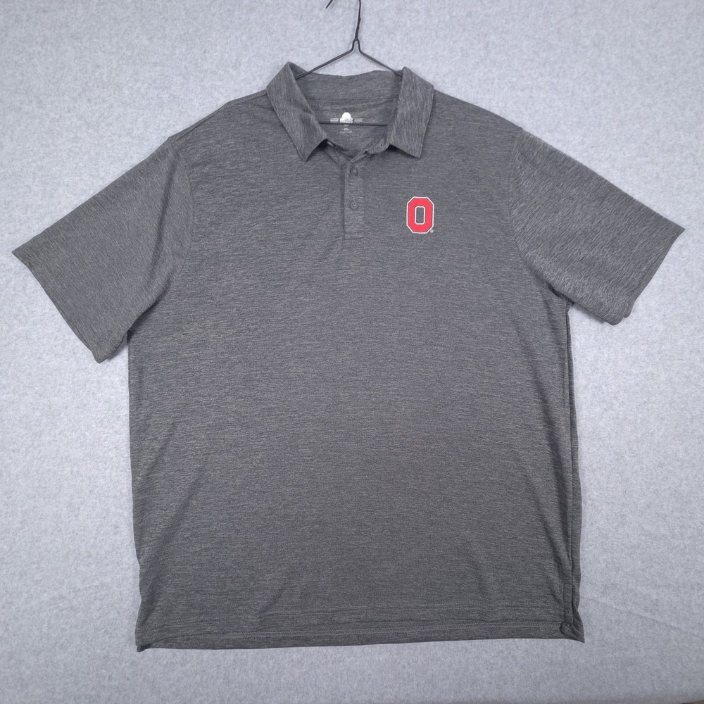 Ohio State Buckeyes Men XXL Logo Scarlet & Gray Golf Polo Shirt